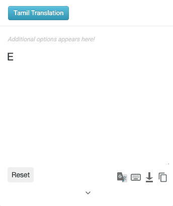 Tamil typing example - vanakkam