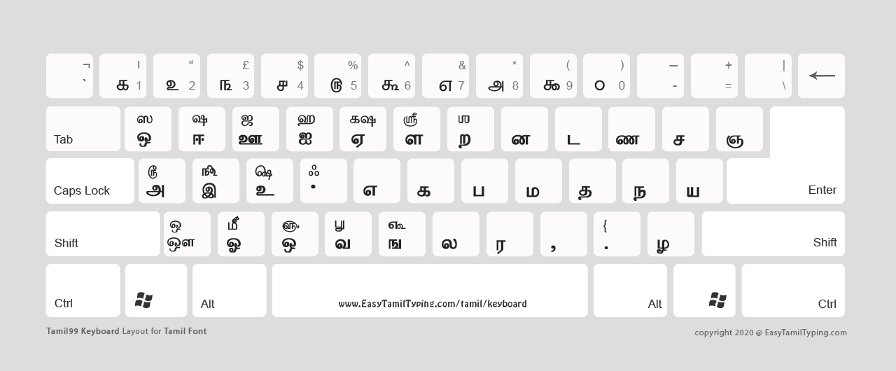 Light background keyboard layout theme.